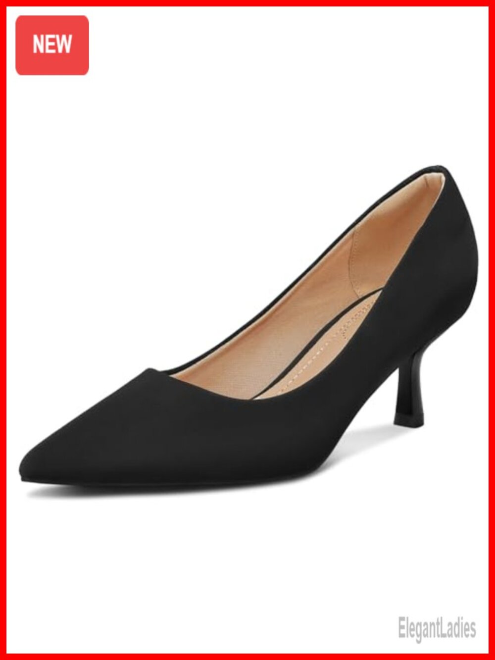 Women's Kitten Heels Closed Toe Pumps Pointed Toe Dress Shoes